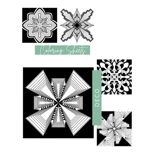 Deco Coloring Sheets
