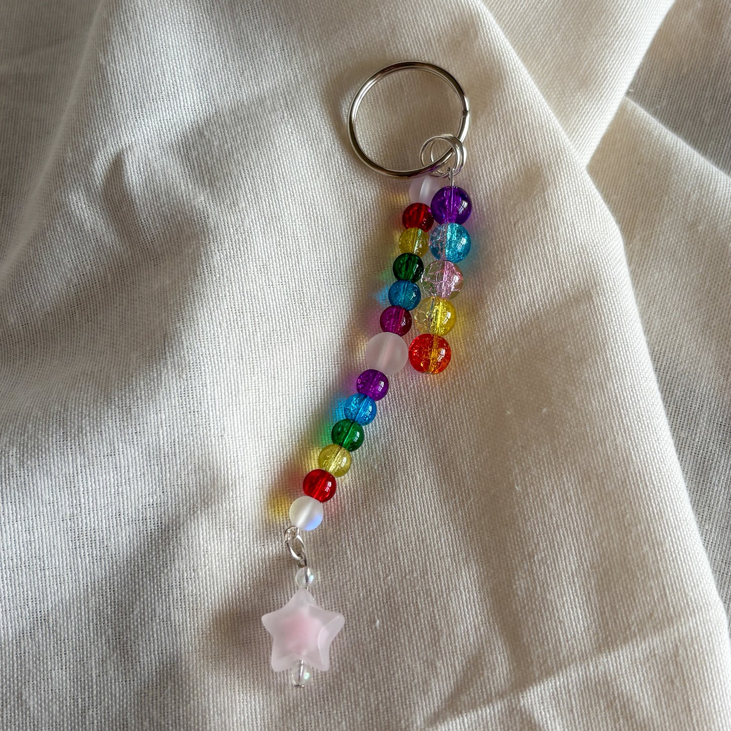 'Love Much' Pride 2025 Beaded Keychain