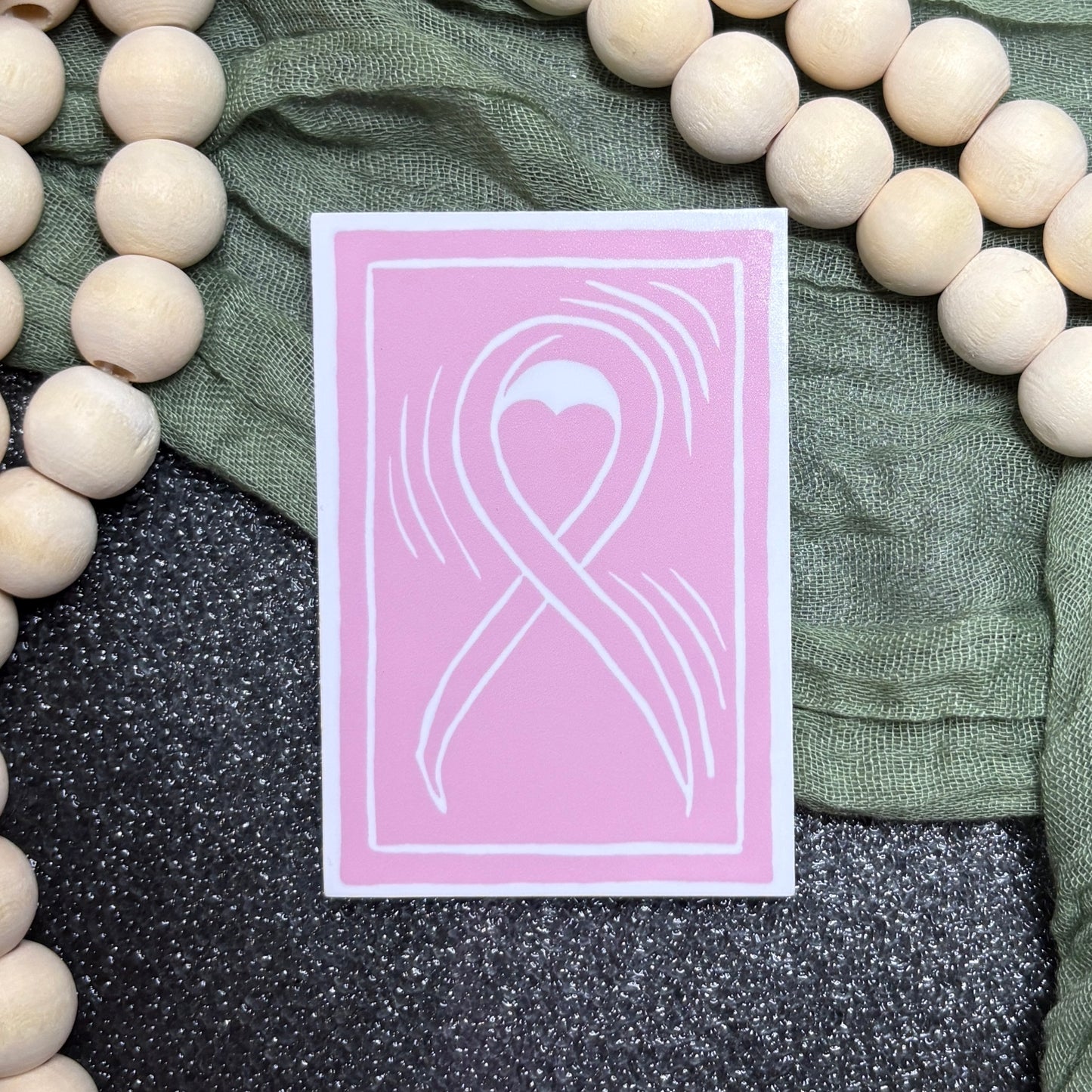 Breast Cancer Awareness Block Print Sticker