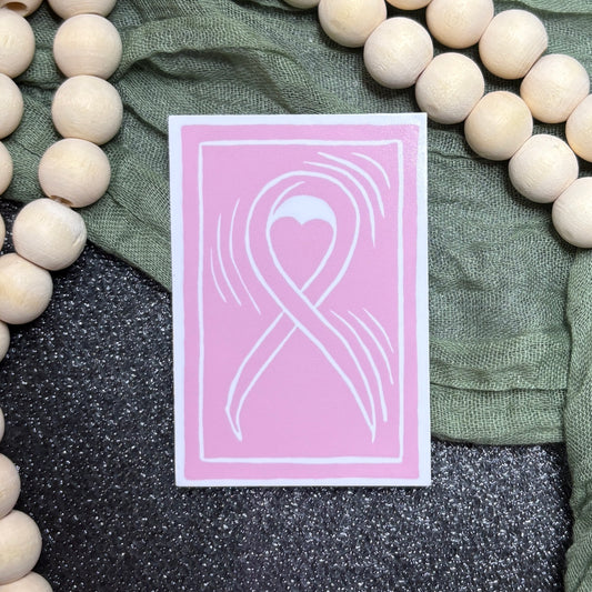 Breast Cancer Awareness Block Print Sticker