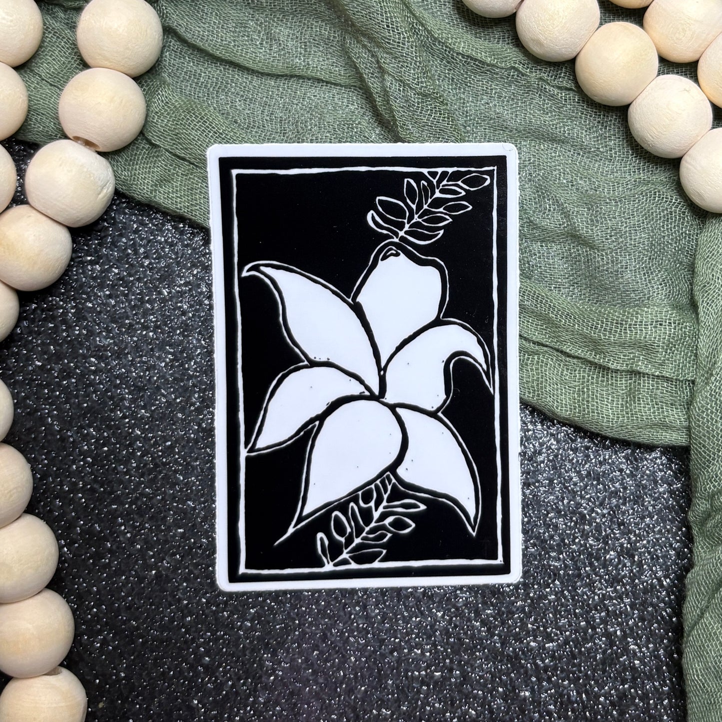 Lily Block Print Sticker