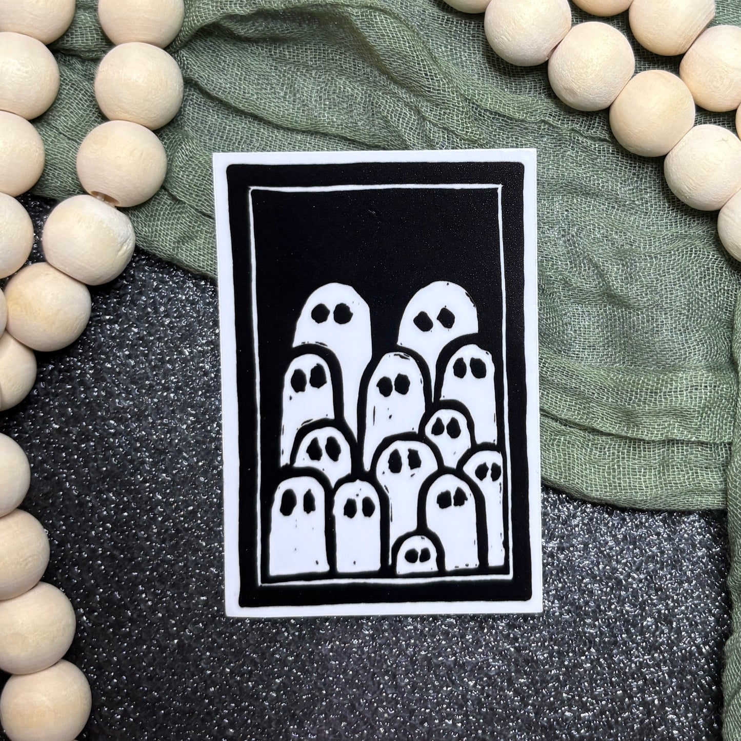 Ghost Block Print Sticker