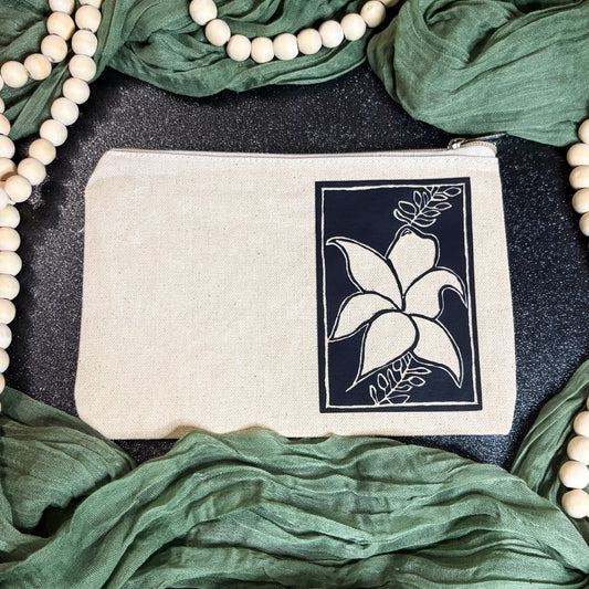 Lily Block Print Pencil Pouch