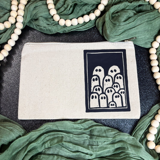 Ghost Block Print Pencil Pouch